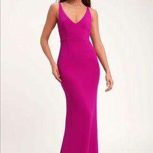 Lulus Melody Maxi Dress Magenta